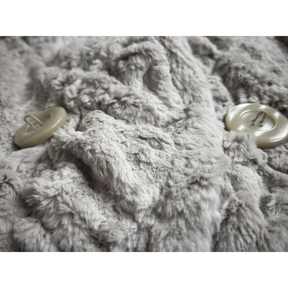Vintage‎ Y2K Charlotte Russe Grey Faux Fur Cropped Shrug Jacket Small Old Money - Picture 12 of 12